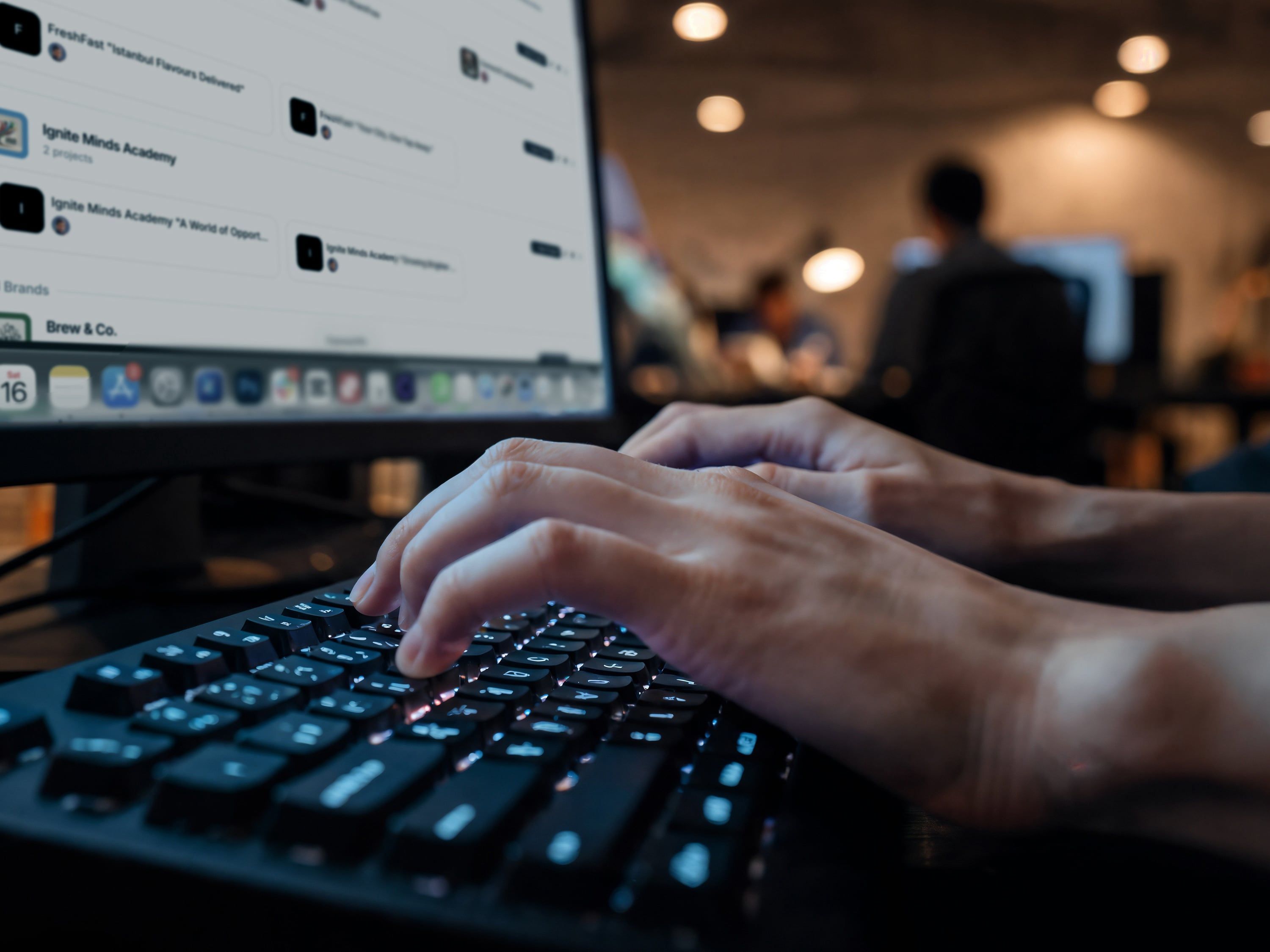 A closeup of a person using the Euryka AI Brand Hub